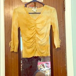 Gold and white tyedye top